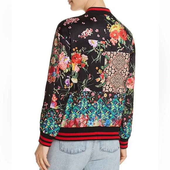 ALICE and OLIVIA Lila Oversized Patchwork Bomber Jacket - Picture 6 of 16